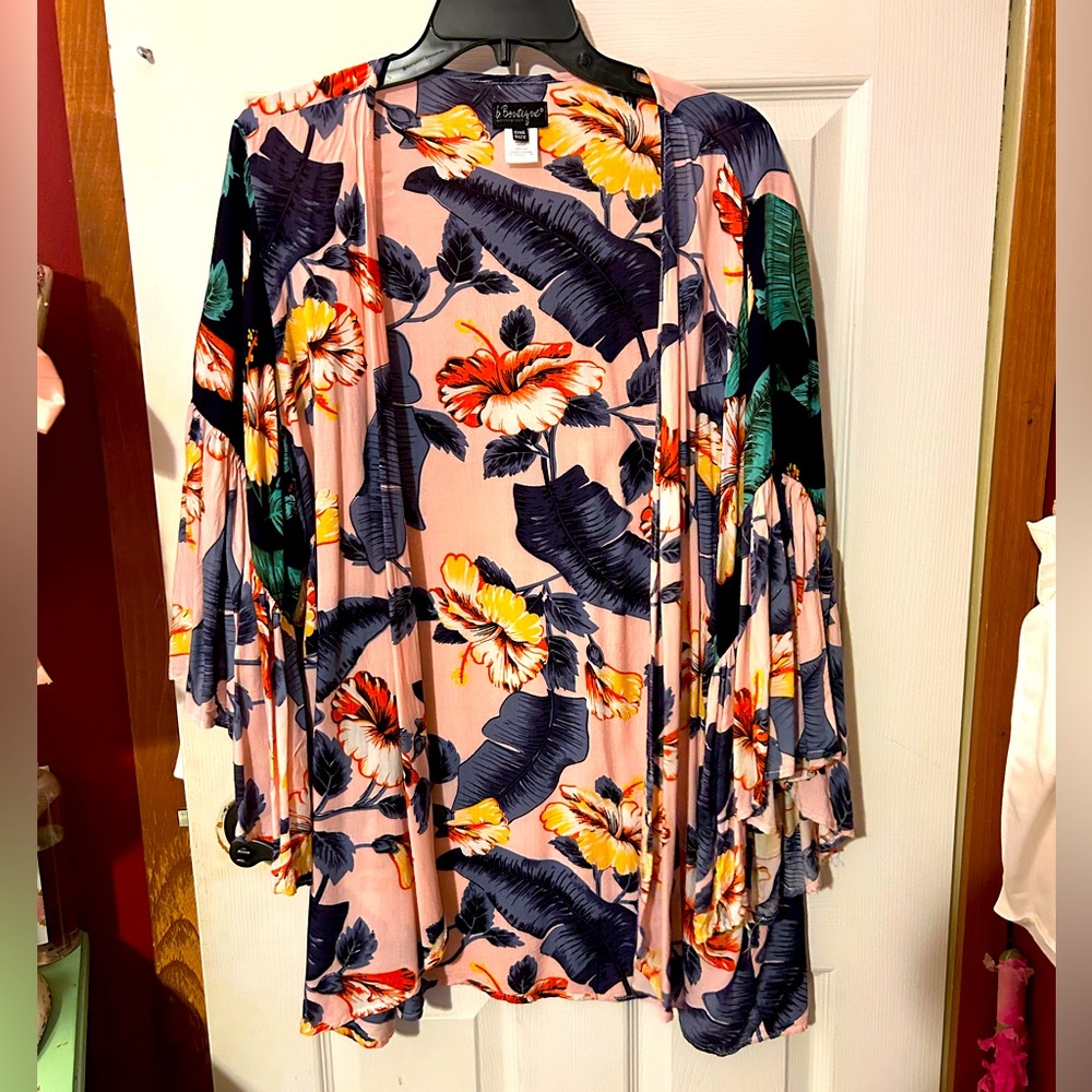 Floral Open-front kimono